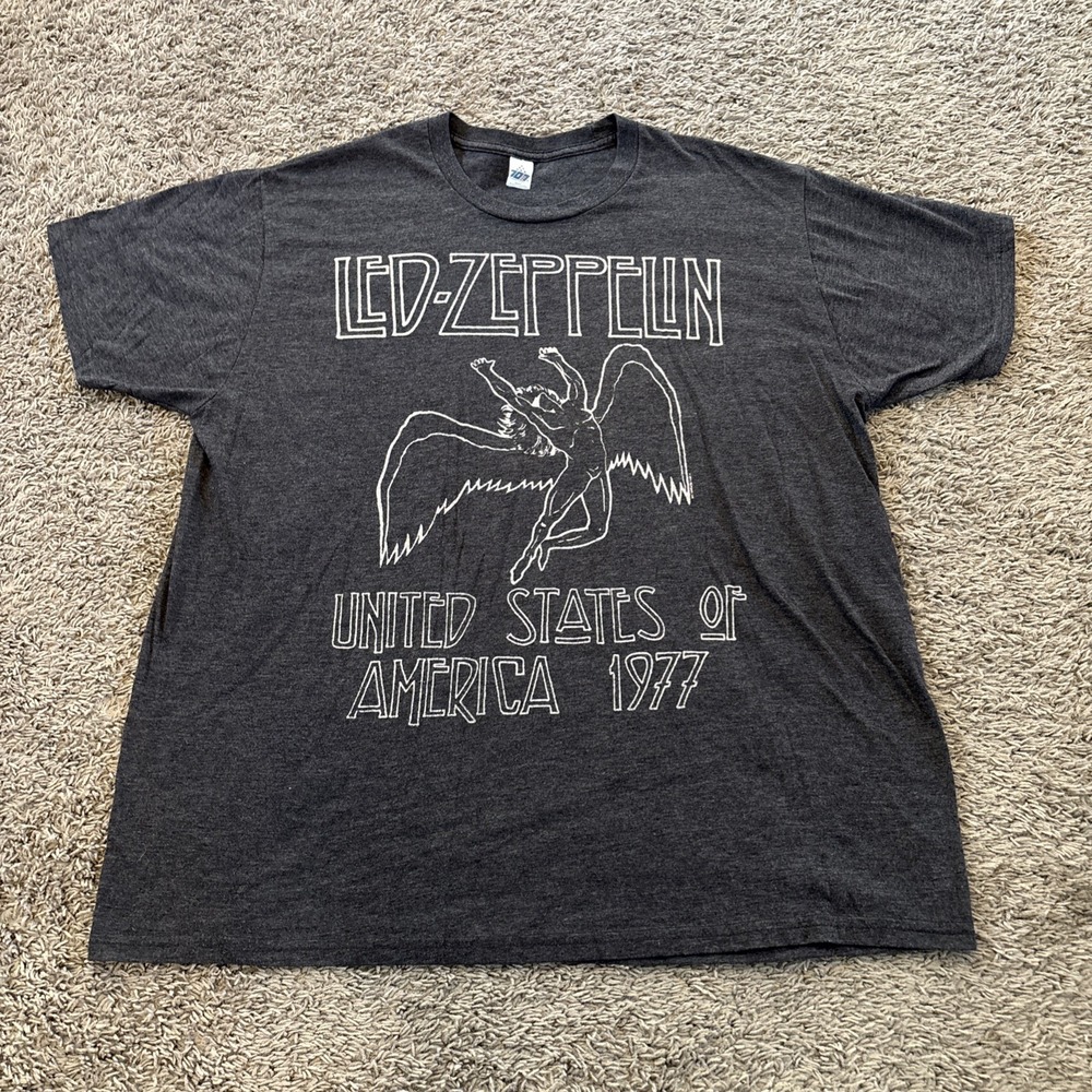 707 Led Zeppelin United States of America‎ 1977 gray T-shirt sz XL